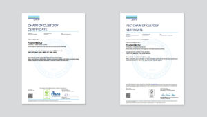 Puumerkin PEFC- ja FSC-sertifikaatit.